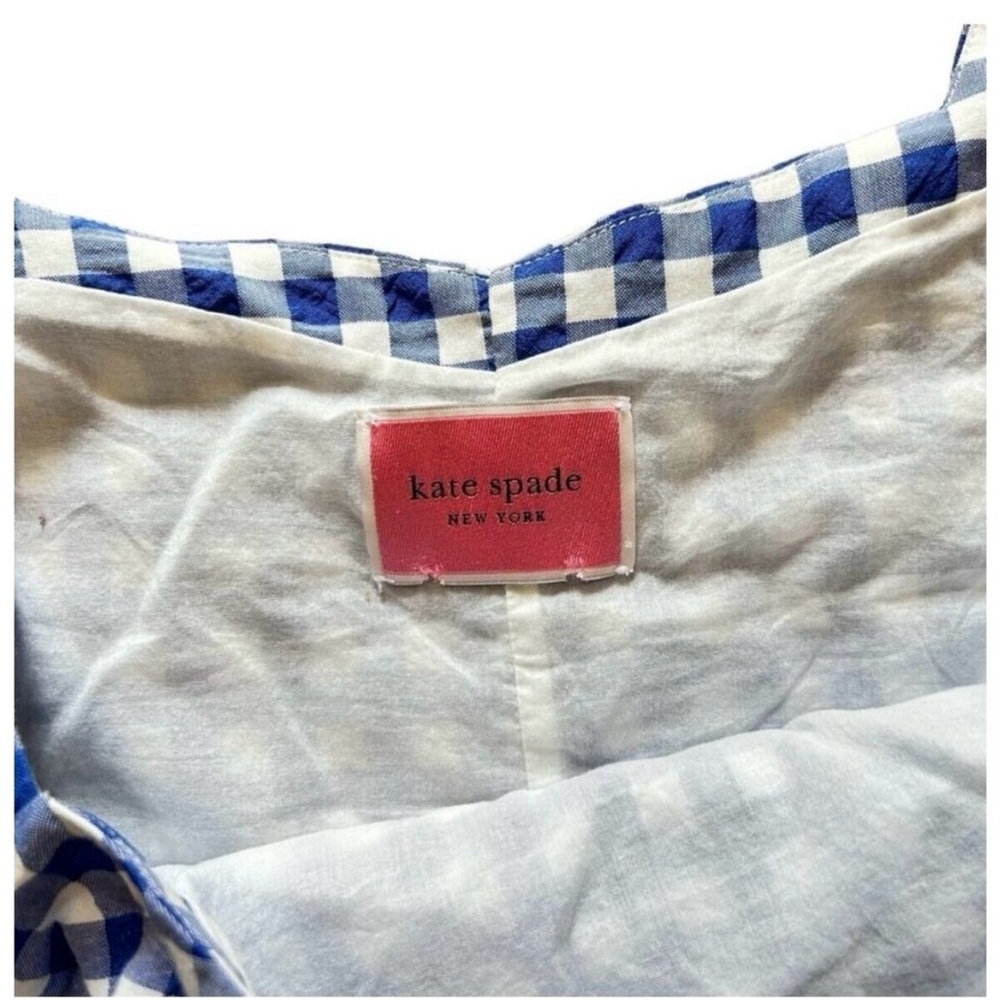 Kate Spade Blue and White Gingham Midi Dress - Picture 4 of 11